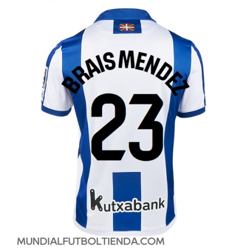 Camiseta Real Sociedad Brais Mendez #23 Primera Equipación Replica 2024-25 mangas cortas